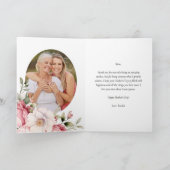 書道エレガントピンクフローラ写真母の日 カード (内部)