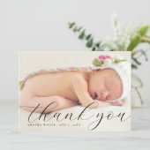 書道エレガントフルフォトサンキュー誕生 案内状 (スタンド正面)