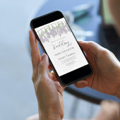 書道エレガントフローラクラシック薄紫ラベンダー 招待状