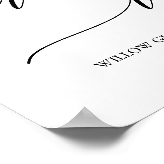 書道エレガントブライダルお茶へようこそ ポスター (角)