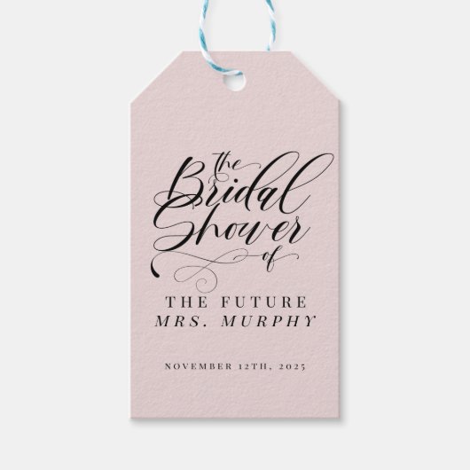 書道エレガントブライダルシャワークラシックギフトラベル ギフトタグ (正面)