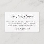 書道エレガントブライダルシャワーパンティーゲーム エンクロージャーカード (正面)