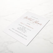 書道エレガントブライダルシャワーホイル実在インビタ 箔招待状 (回転した状態)