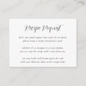書道エレガントブライダルシャワーレシピ要求 エンクロージャーカード (正面)