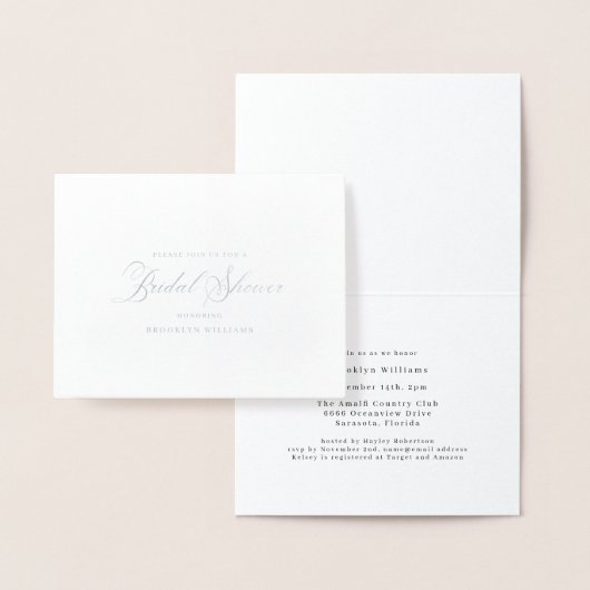 書道エレガントブライダルシャワー銀箔カード 箔カード (ディスプレー)