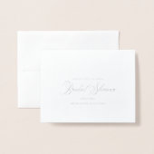 書道エレガントブライダルシャワー銀箔カード 箔カード (封筒付き正面)