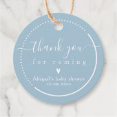 書道エレガントブルーベビーシャワー「ありがとう」 フェイバータグ (正面)