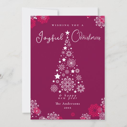 書道エレガントメリークリスマスマゼンタ シーズンカード (正面)