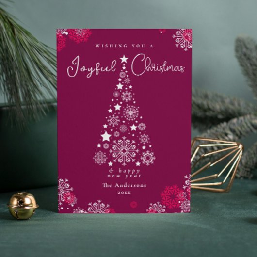 書道エレガントメリークリスマスマゼンタ シーズンカード
