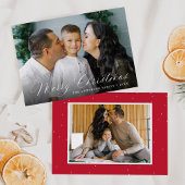 書道エレガントメリークリスマスレッド2写真 シーズンカード