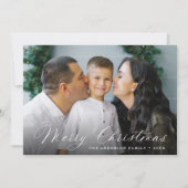 書道エレガントメリークリスマス海軍2写真 シーズンカード (正面)