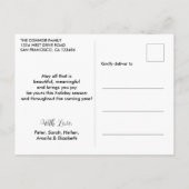 書道エレガントモダン写真ホリデー挨拶 ポストカード (裏面)