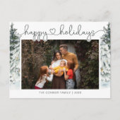 書道エレガントモダン写真ホリデー挨拶 ポストカード (正面)