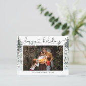 書道エレガントモダン写真ホリデー挨拶 ポストカード (スタンド正面)