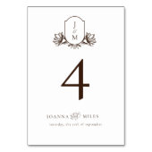 書道エレガントモノグラムクレストニュートラルブラウン テーブルナンバー (正面)