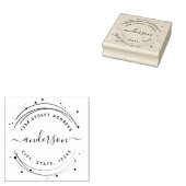 書道エレガントモノグラムラウンド差出人住所 ラバースタンプ (押印)