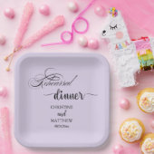 書道エレガントライトパープルリハーサルディナー ペーパープレート (パーティー)