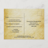 書道エレガントヴィンテージパーチメント結婚式RSVP ポストカード (裏面)