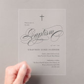 書道エレガント中立洗礼 アクリル招待状 (インサイチュ (ポータブル))