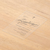 書道エレガント中立洗礼 アクリル招待状 (レイダウン)