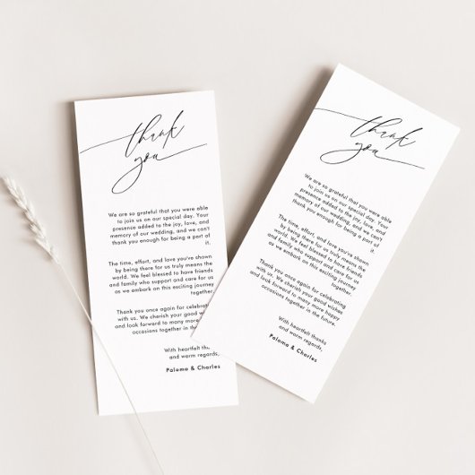 書道エレガント付きサンキューカードフォント 招待状