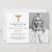 書道エレガント写真お祝い 招待状 (正面)