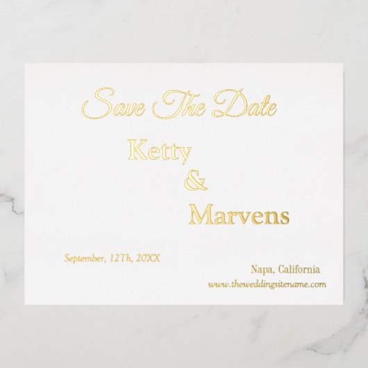 書道エレガント写真なし日付の保存実在 箔シーズンポストカード (正面)