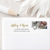 書道エレガント写真のア結婚ドレス ラベル (インサイチュ)