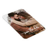 書道エレガント写真の結婚式の日付を保存 マグネット (右側)