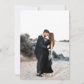 書道エレガント写真の結婚式の日付を保存 招待状 (裏面)