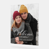 書道エレガント写真の結婚歓迎 アクリルサイン (傾斜)