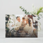 書道エレガント写真グリーンクリスマス シーズンカード (スタンド正面)