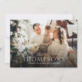 書道エレガント写真グリーンクリスマス シーズンカード