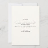 書道エレガント写真フレームミントグリーン結婚ズ 案内状 (裏面)