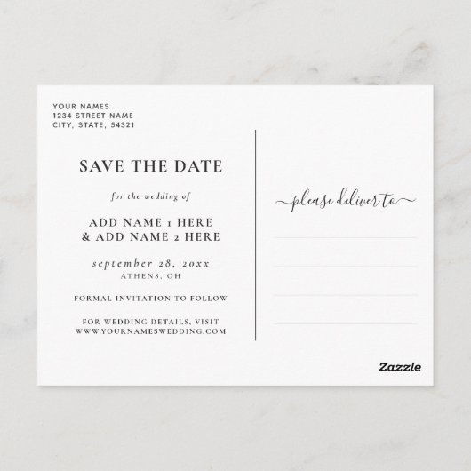 書道エレガント写真日付はがきを保存 ポストカード (裏面)