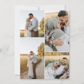 書道エレガント写真QRコード結婚s 招待状 (裏面)