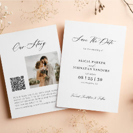 書道エレガント写真QRコードWebサイ結婚ト セーブザデート