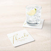 書道エレガント卒業パーティーありがとう スクエアペーパーコースター (インサイチュ)