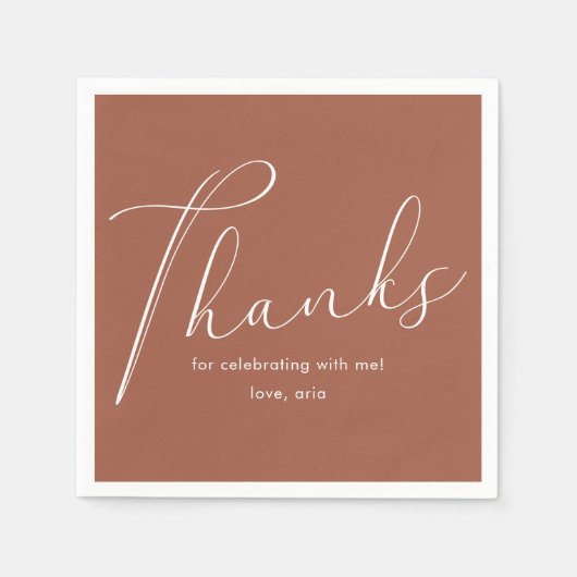 書道エレガント卒業パーティーありがとう スタンダードカクテルナプキン (正面)