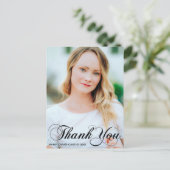 書道エレガント卒業写真ありがとう ポストカード (スタンド正面)