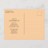 書道エレガント台写真の卒業 インビテーションポストカード (裏面)