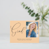 書道エレガント台写真の卒業 インビテーションポストカード (スタンド正面)