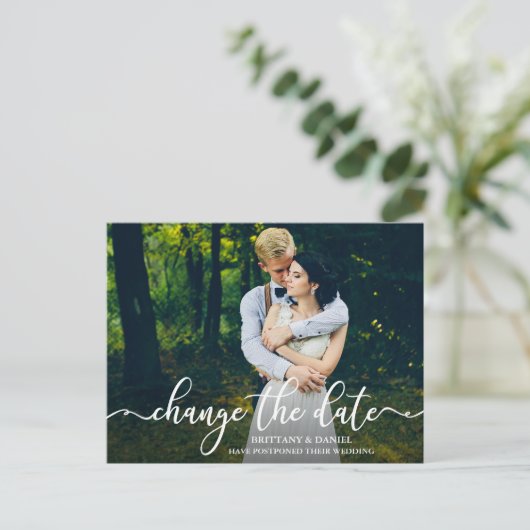 書道エレガント台写真の日付の変更 ポストカード (スタンド正面)