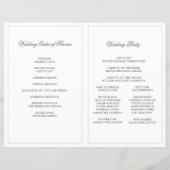 書道エレガント台本の折り結婚式 プログラム (裏面)