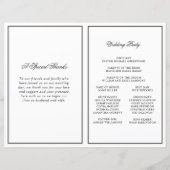 書道エレガント台本の折り結婚式 プログラム (裏面)