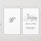 書道エレガント台本の折り結婚式 プログラム (正面/裏面)