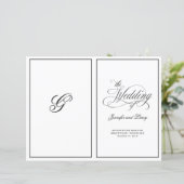 書道エレガント台本の折り結婚式 プログラム (スタンド正面)