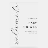 書道エレガント台本ベビーシャワーへようこそ アクリルサイン (正面)