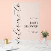 書道エレガント台本ベビーシャワーへようこそ アクリルサイン (ウェディング)