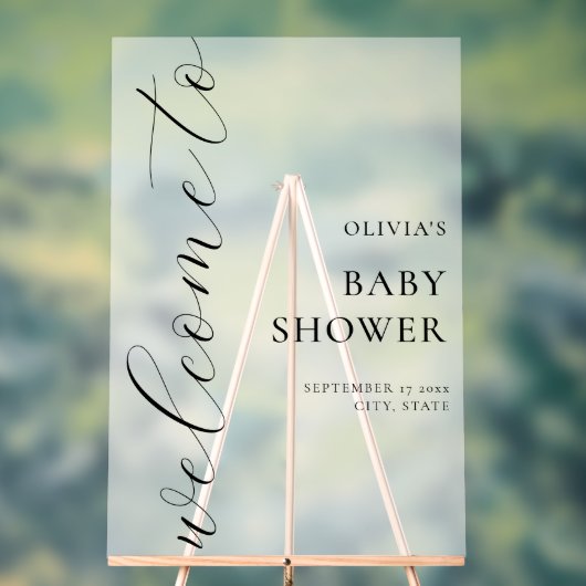 書道エレガント台本ベビーシャワーへようこそ アクリルサイン (ニュートラル)